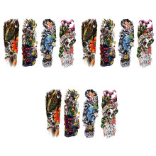 12 Teile/Los Wasserdicht Temporäre Tattoos Fisch Schädel Farbe Voller Arm Mechanische Muster Applique Voller Arm Tattoos Aufkleber 48X17 cm (1720 )
