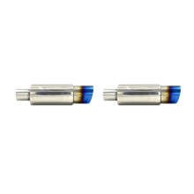 2X Car Universal Stainless Steel Rear Exhaust Pipe Square Muffler Tail Throat Muffler Tip Pipe 370mm Roasted