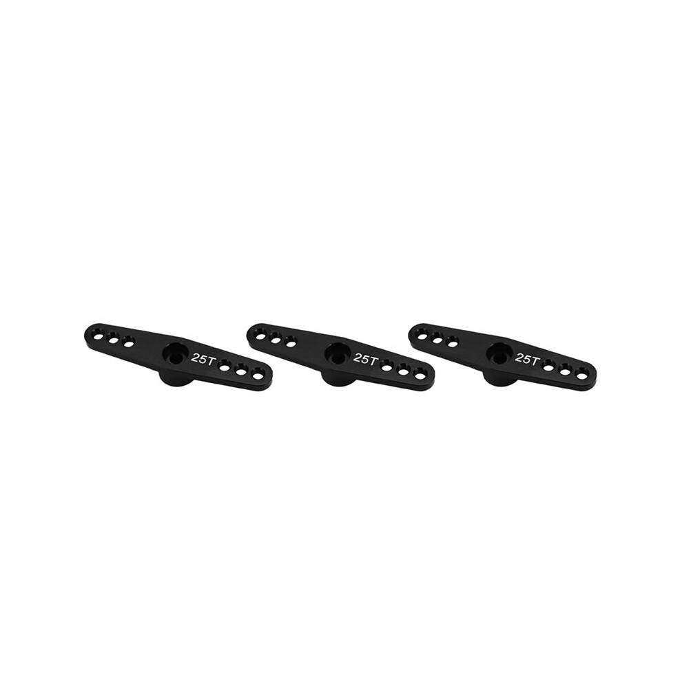 3X 25T Steering Servo Arm Horn Metal Full Throttle Parts Double Steering Arm For Futaba Black 6032593276344