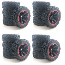 16x for 1:10 Rally Car 75mm Rubber Tires and Wheel Rims for 1/10 Scale HSP 94123 HPI RC Road Car