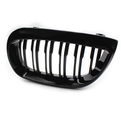4x Front Kidney Double  Grille Sport Grill Replacement For- E81 E87 E88 1 Series 2004-2007 GLOSS BLACK 1