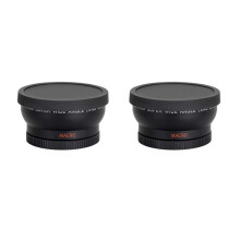 2 Pcs 58MM Wide Angle 0.45X Converter Lens with Macro Close- Attachment for Rebel T6S,T6I,SL1,T5,T5I,T4I,T3