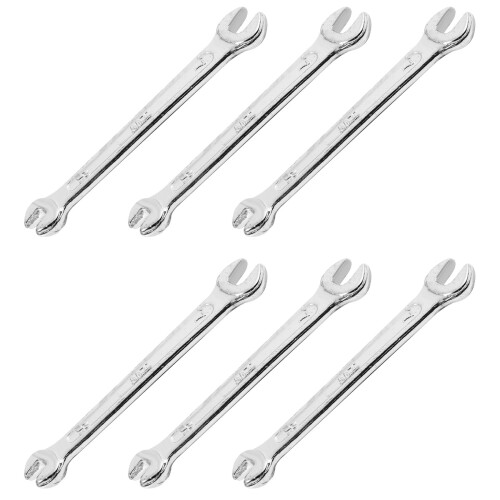 6X Silver Tone 5.5mm X 7mm U Shape Double Open-Ended Wrench Tool