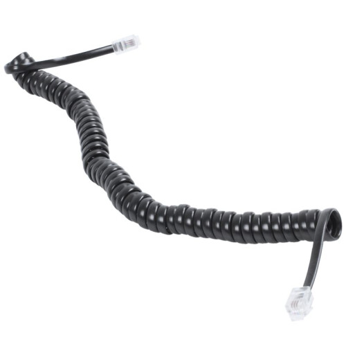 5pcs 9.3 Inch Black RJ9 Telephone Phone Modem Coil  Cord Cable 1