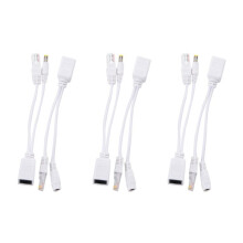 3X PoE Power Over Ethernet Kit Cavi Cavetti Adattatori Splitter per LAN Rete