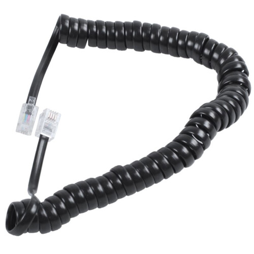 5pcs 9.3 Inch Black RJ9 Telephone Phone Modem Coil  Cord Cable 2
