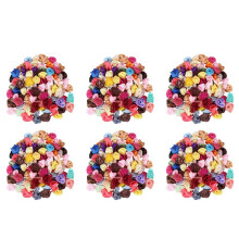 600 Stueck / Lot Handgemachte Satin Rose Ribbon Rosetten Stoff Blume Appliques Fuer Hochzeit Dekoration Handwerk Naehzubehoer