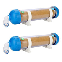 2X Ersatzwasserfilter, Nachfüllbar, T33-Gehäuse, DIY-Befüllwasserfilter mit Ionenaustauscherharz, Transparent, Umkehrosmose