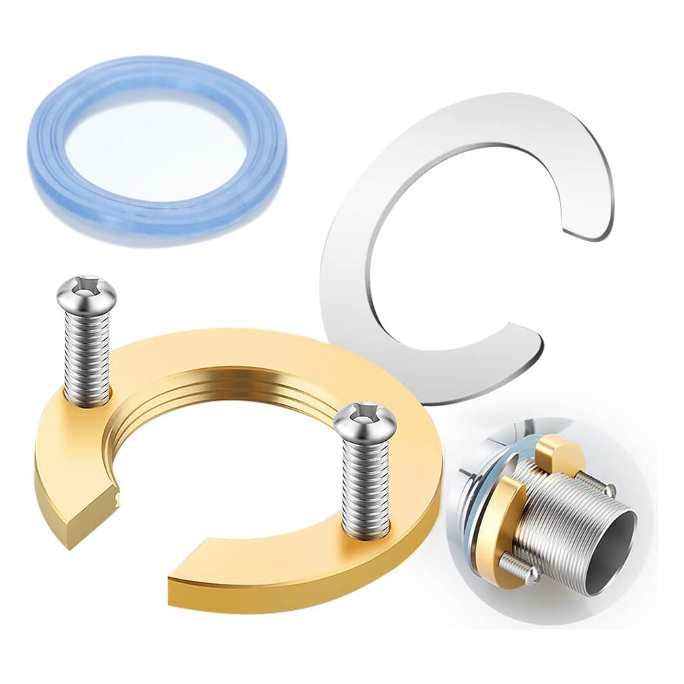Wall-Mounted Installation Mounting Fittings, Brass Faucet Nut Anti-Loosening Nut Cap For Hot Cold Water Quick Fix, Non-Disassembly Durable Washers 9340959577538