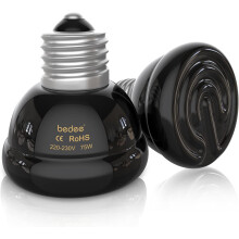 Infrared Heat Lamp for Amphibians, 75W Ceramic Heat Emitter With Clear Thread Design Maintains Thermoregulation And Is Crack-Resistant