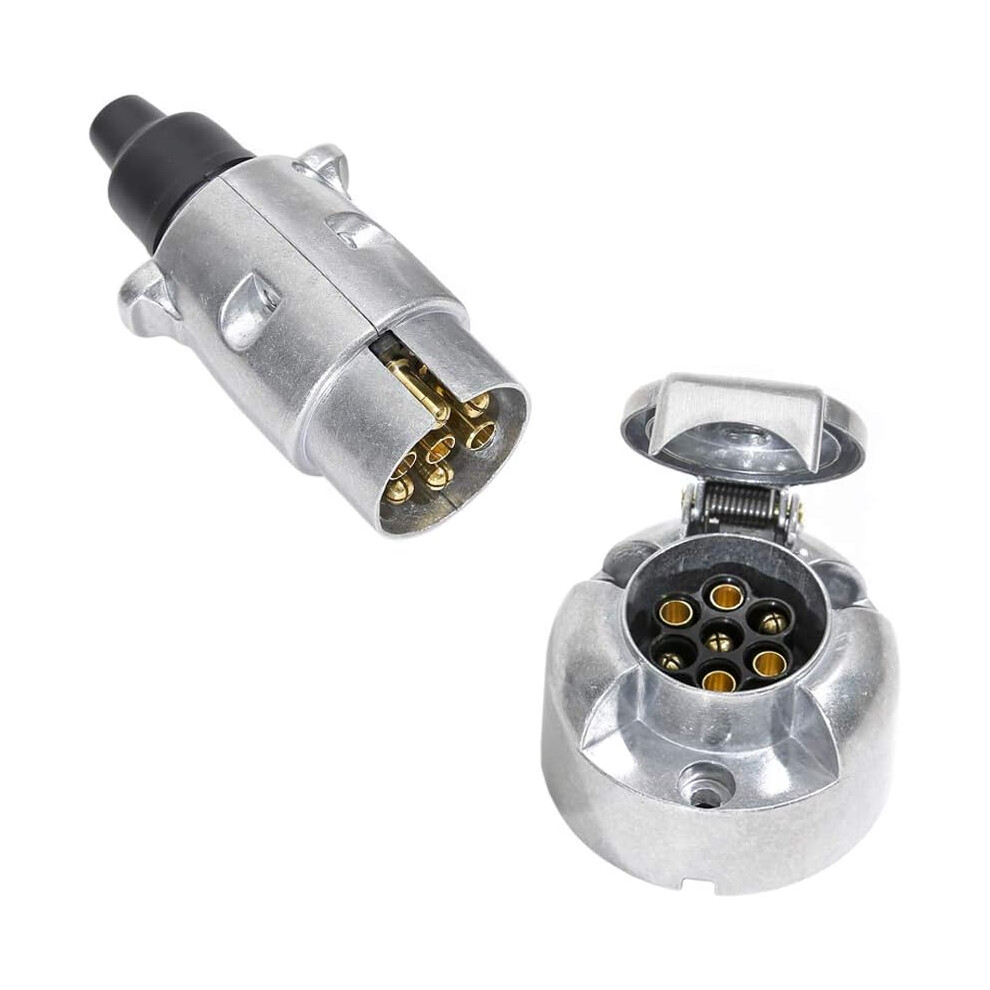 Electronic Signal Lights Transfer For Vehicle To Trailer, 12V Connector Aluminum Alloy Waterproof Trailer Socket Ensures Easy Install, High Strength 9004841607467