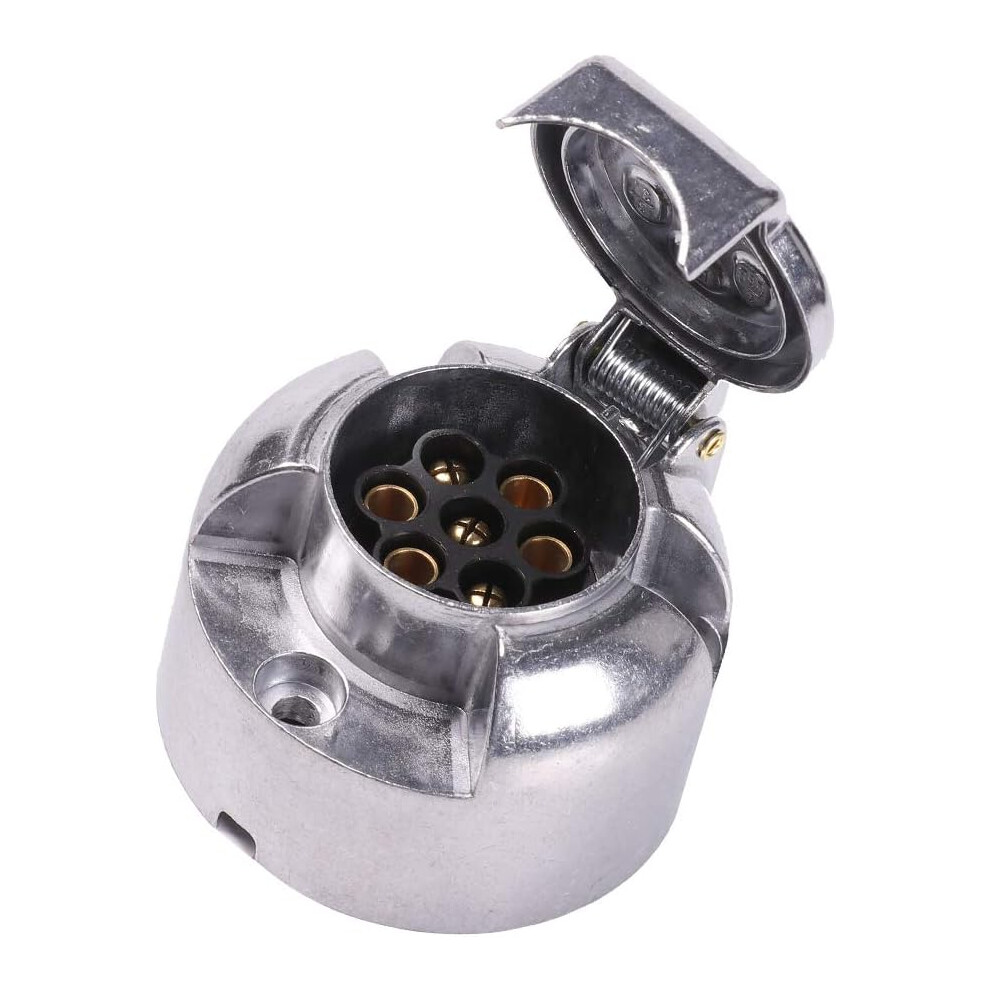 Truckmate Socket, Secure Hold With Simple Installation, Aluminum Housing Resists Corrosion, Suitable For European Standard Trailers And Cars, Brass 9358999395364