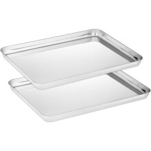Stainless Steel Baking Pan Set for Versatile Cooking, Non Toxic and Easy Clean Baking Sheets with Heavy Duty Construction and Rust Free Surface