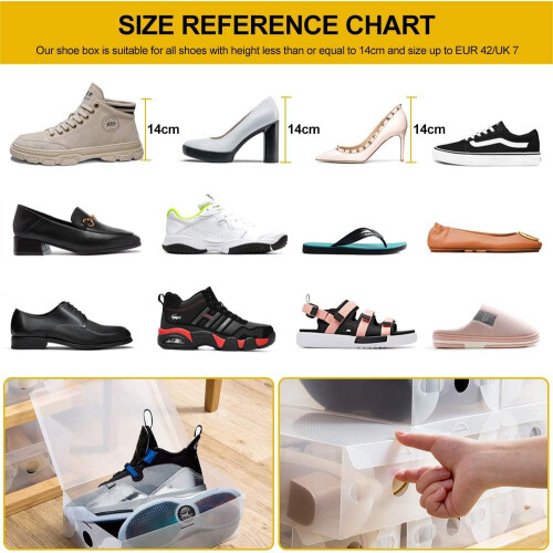 Sneaker Display Case for Shoe Organizer Storage, Clear Plastic Stackable Shoe Boxes with Sturdy Reinforced Build Ventilated Design Handle, Foldable 2