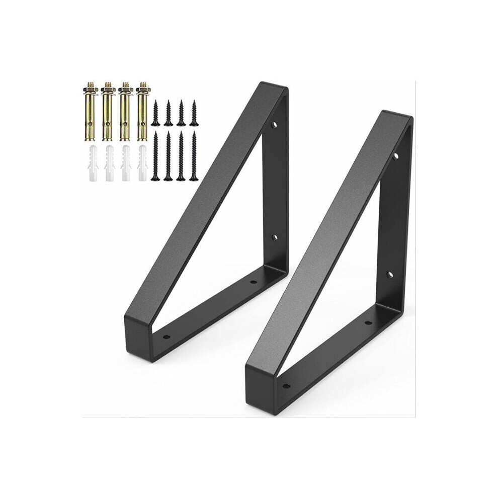 Durable Black Powder Coat Finish Floating Shelves, Space-Saving Wall Mounted Shelf Supporter For Bedroom Kitchen Pantry Bar, Easy Assembly With 9433291750216