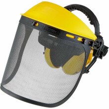 Casco de acero para motosierra, visera de malla fácilmente ajustable, equipo de protección con visera de malla de acero inoxidable para cortar el