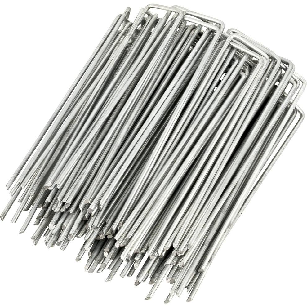 U-Type Turf Staples For Outdoor Projects, Rust Proof Sod Pins Heavy Duty Garden Stakes With Trapezoidal Design, Galvanized Landscape Staples For 9441426934257
