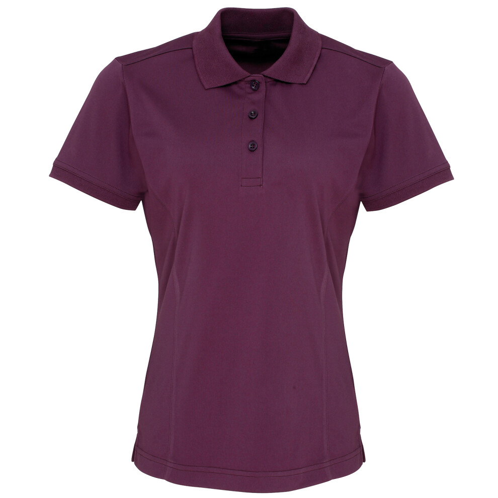 Premier (S, Aubergine) Womens/Ladies Coolchecker Short Sleeve Pique Polo T-Shirt