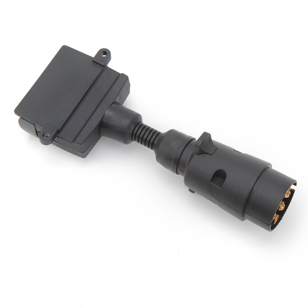 7 Pin Round Male To 7 Pin Flat Female Trailer Adapter For Caravan & Boat 8181370337575