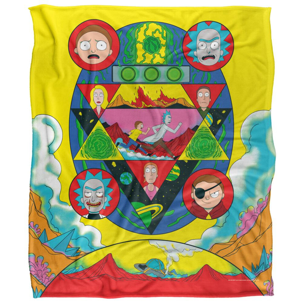 Rick And Morty Abstract Blanket Multicoloured