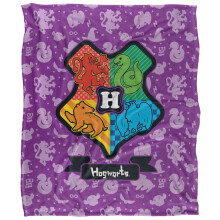 Harry Potter Chibi Hogwarts Crest Blanket