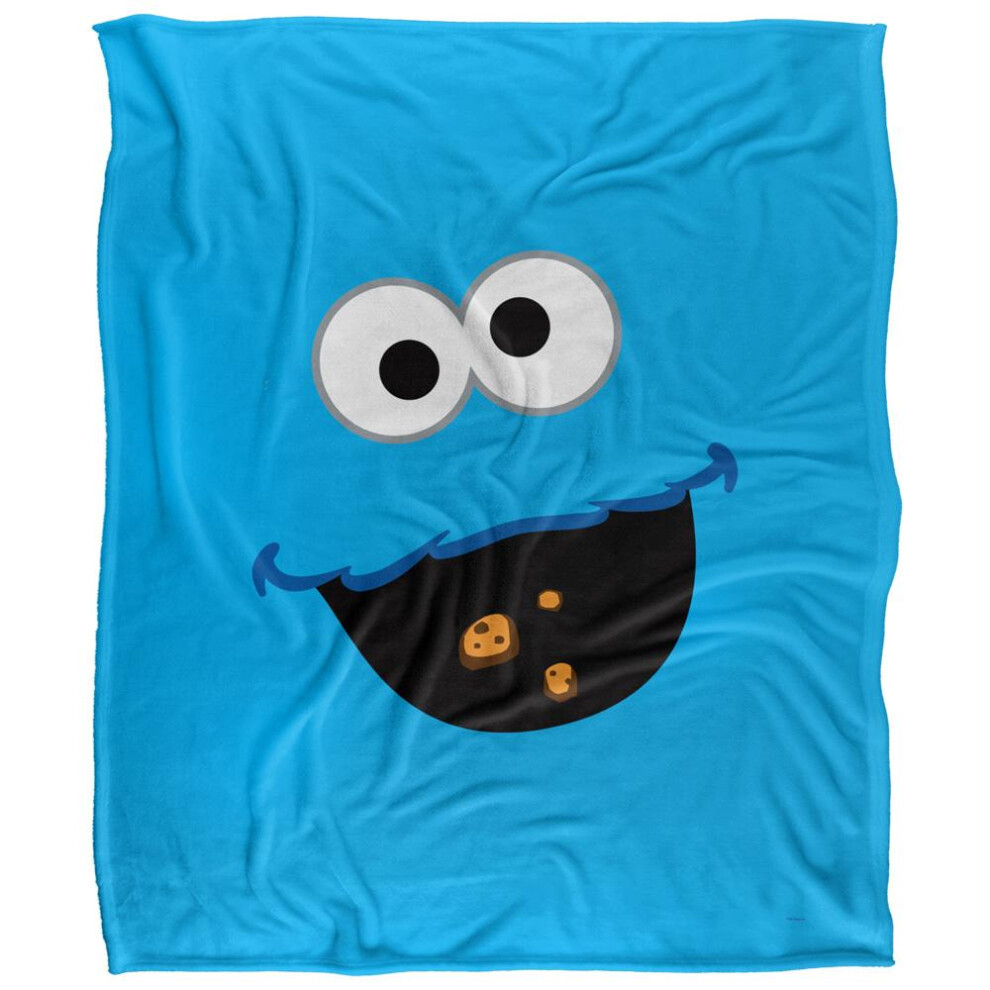 Sesame Street Face Cookie Monster Blanket Multicoloured