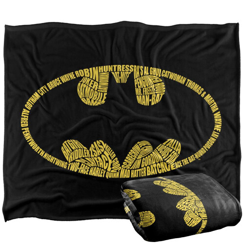 Batman Batman Script Graphic Logo Blanket