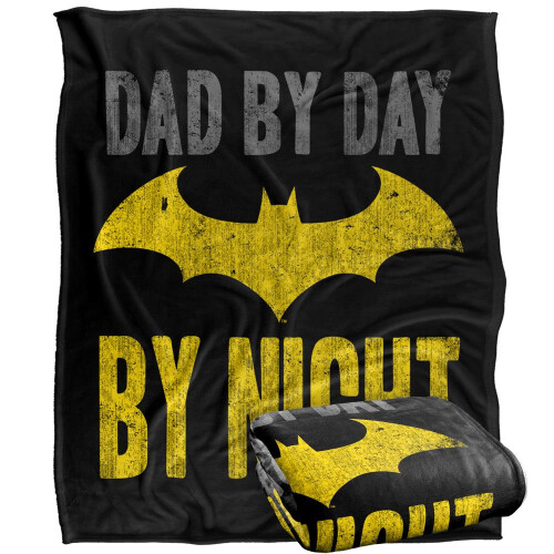 Batman Batman Dad By Day Logo Blanket