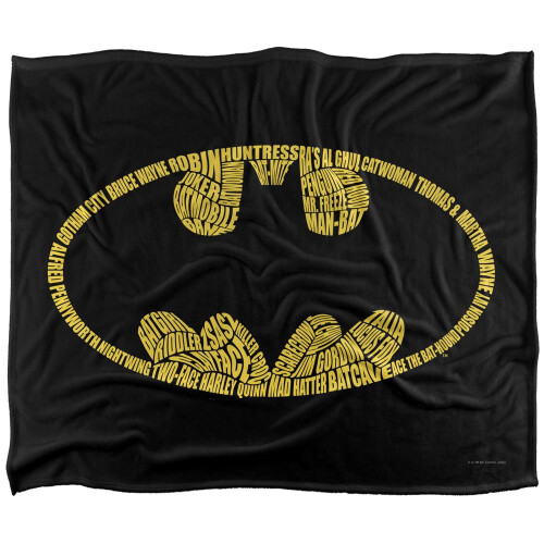 Batman Batman Script Graphic Logo Blanket 1
