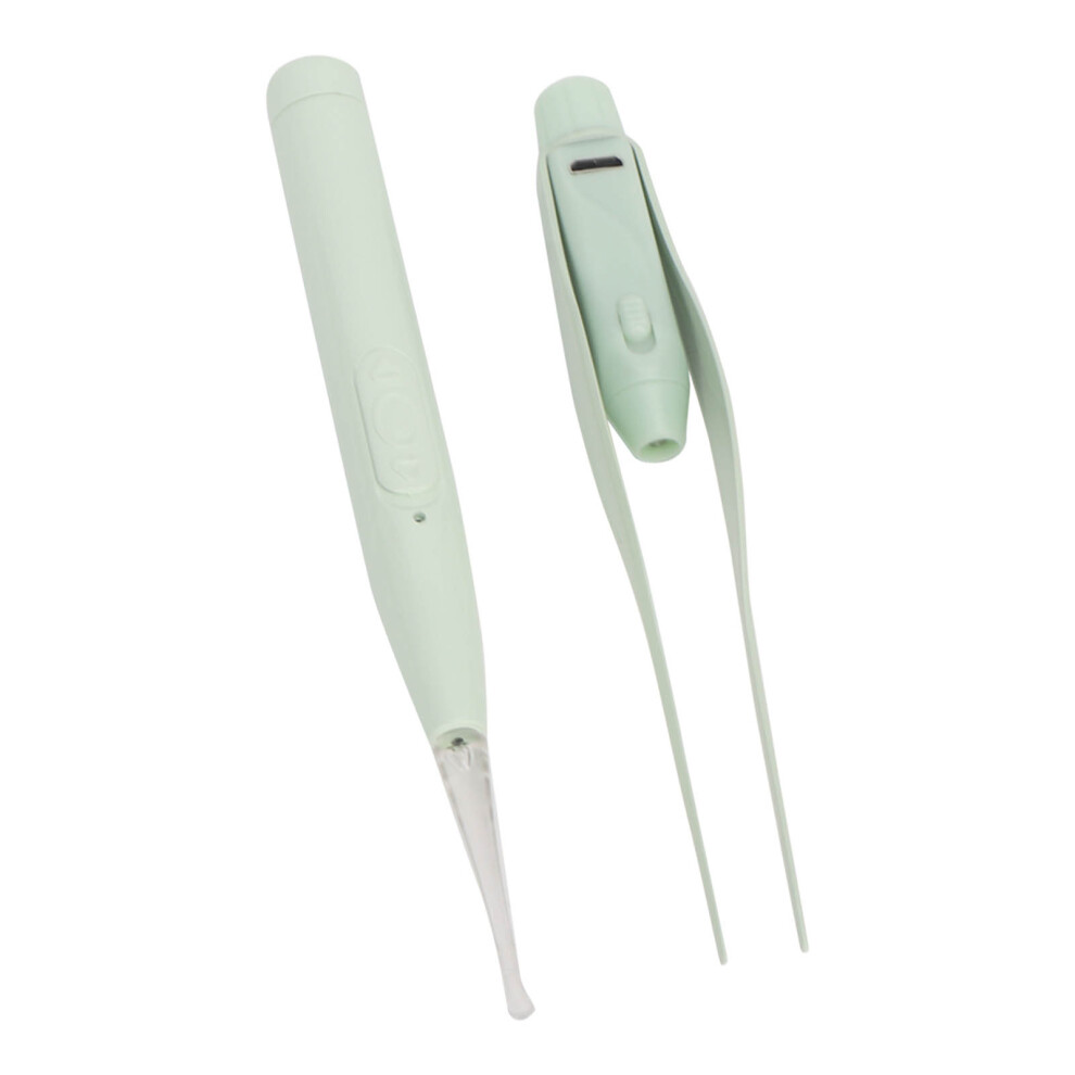 Usb Rechargeable Ear Cleaner Kit With Led & Tweezers Green/Light