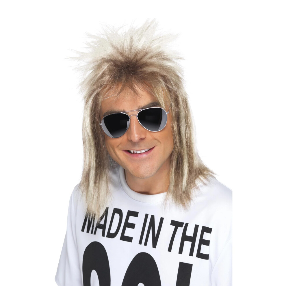 Smiffy's Mens 80S Mullet Wig Multicoloured