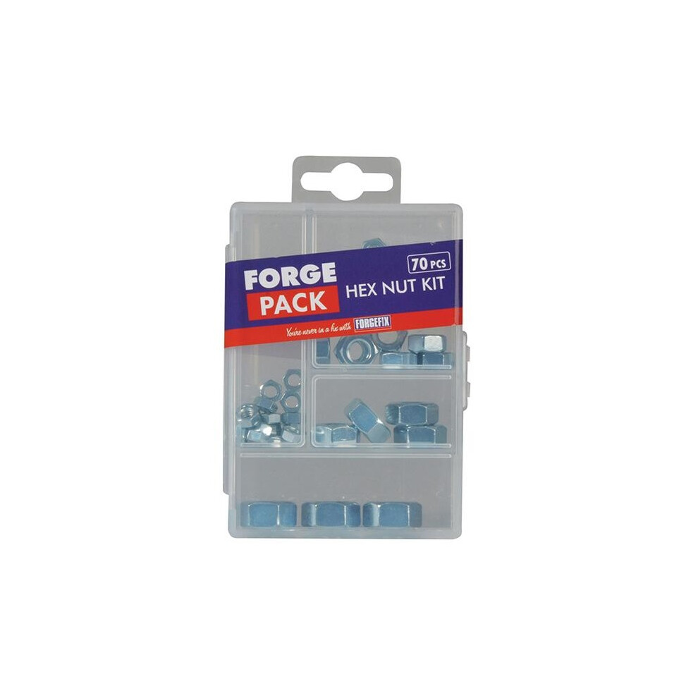 Forgefix Hexagon Nut Kit Forgepack 70 Piece