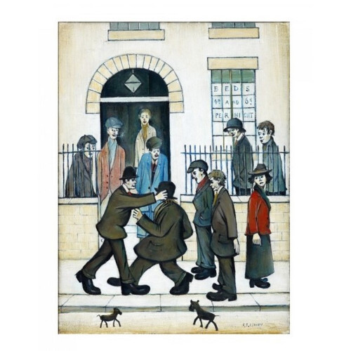 L.S. Lowry A Fight C. 1935 Plaque