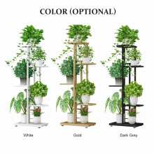 Gold 5-Tier Metal Plant Shelf 43x22x98cm | Heavy Duty Pot Rack