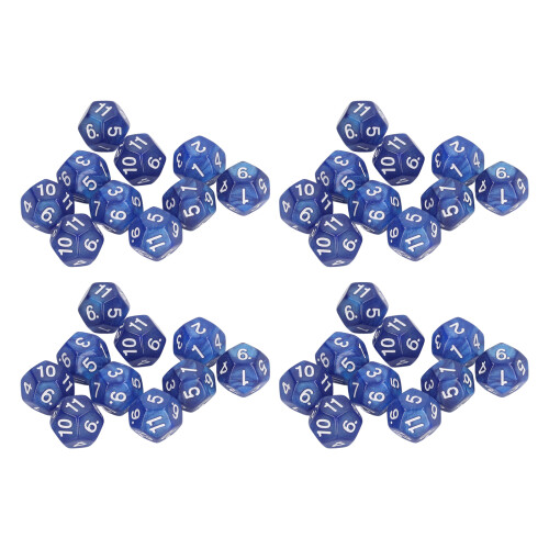 40pcs 12-Sided Polyhedral Dice Set - Blue Waterproof & Oxidation-Proof 1