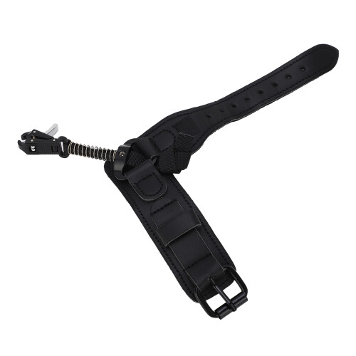 Adjustable Black Aluminum Alloy PU Leather Archery Compound Bow Release Strap