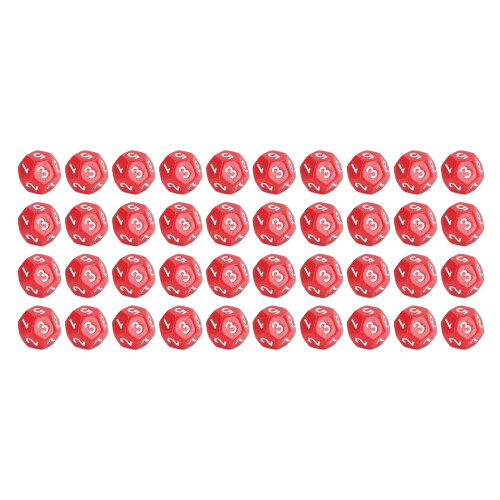 40Pcs 12-Sided Polyhedral Dice Set for Board Games, Party & Pub Red 1