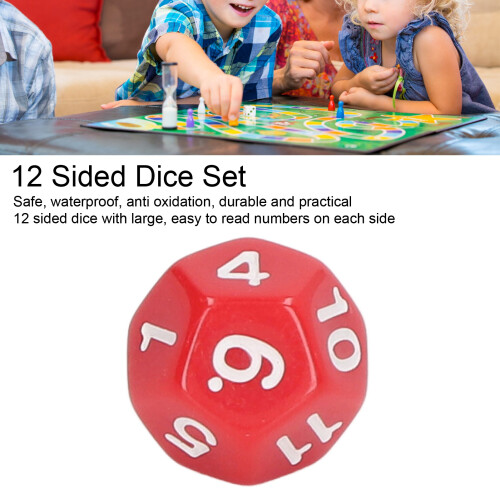 40Pcs 12-Sided Polyhedral Dice Set for Board Games, Party & Pub Red 2