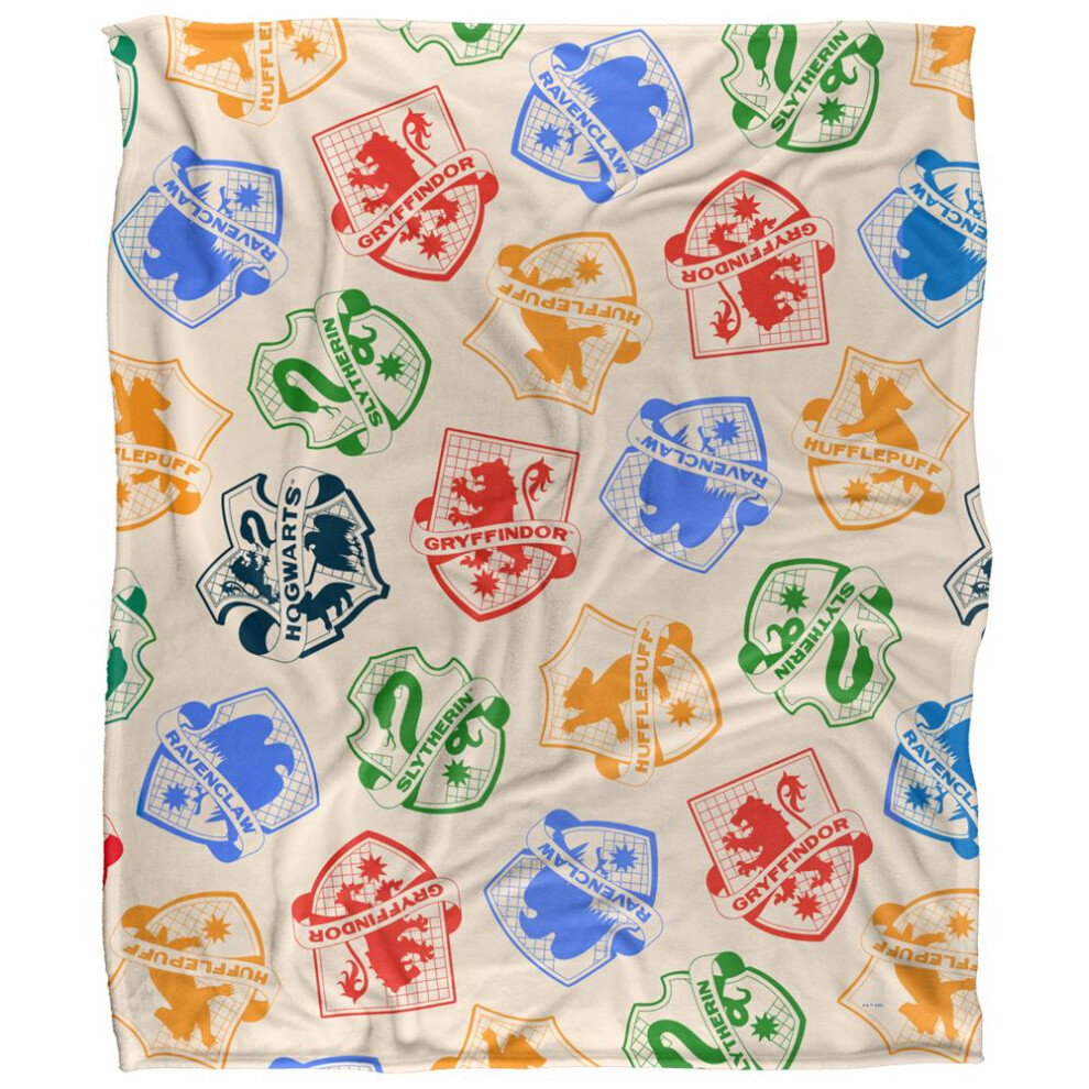 Harry Potter House Crests Blanket Multicoloured