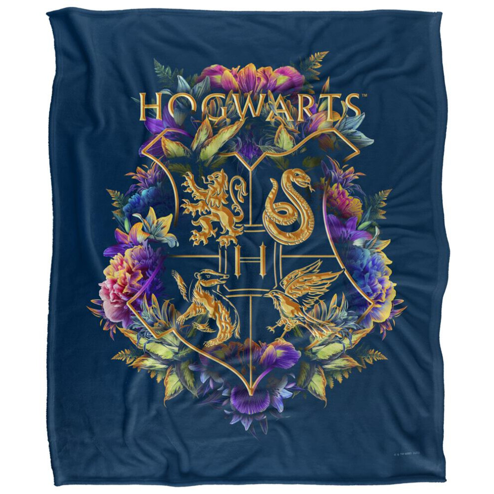 Harry Potter Hogwarts Floral Blanket Multicoloured