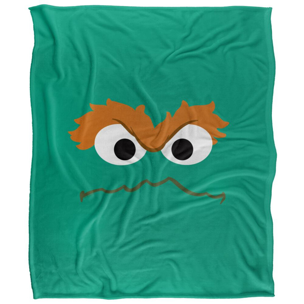 Sesame Street Face Oscar The Grouch Blanket Multicoloured