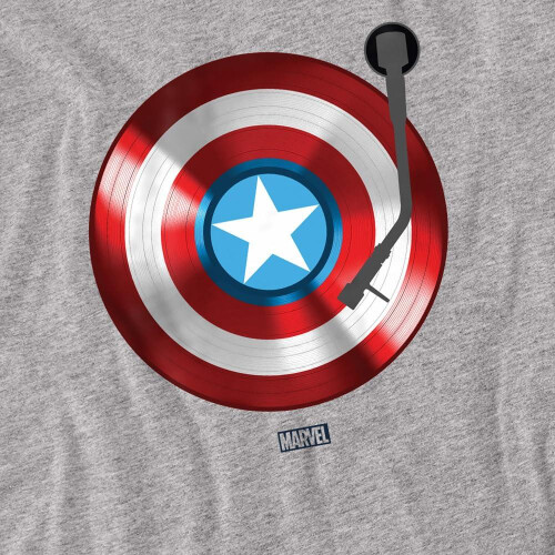 Captain America Captain America Mens Record Shield T-Shirt 2