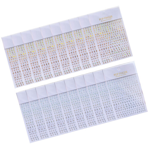 Autocollants alphabet époxy pour-Laser Or x argent3