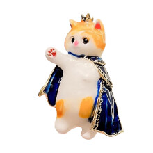 Kattenkoning broche cartoon dier emaille pin voor rugzakken-Geel