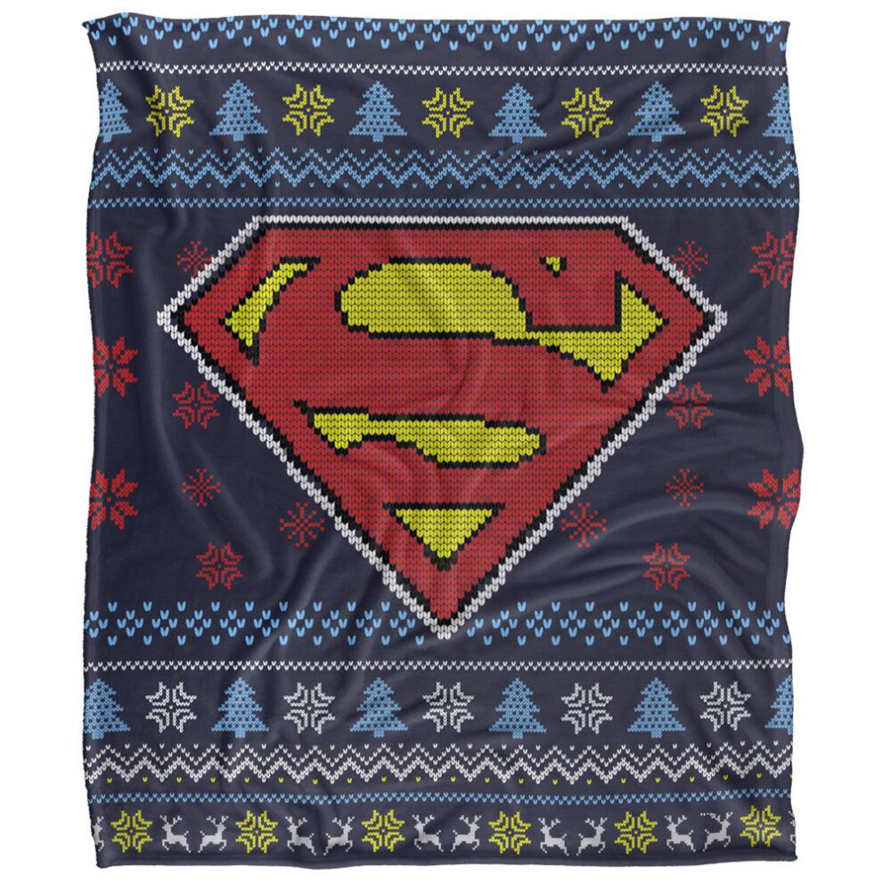 Superman Christmas Fair Isle Blanket Multicoloured