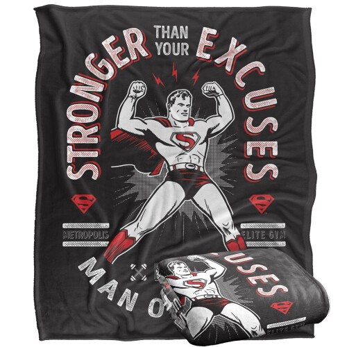 Superman Superman Stronger Than Excuses Blanket 2
