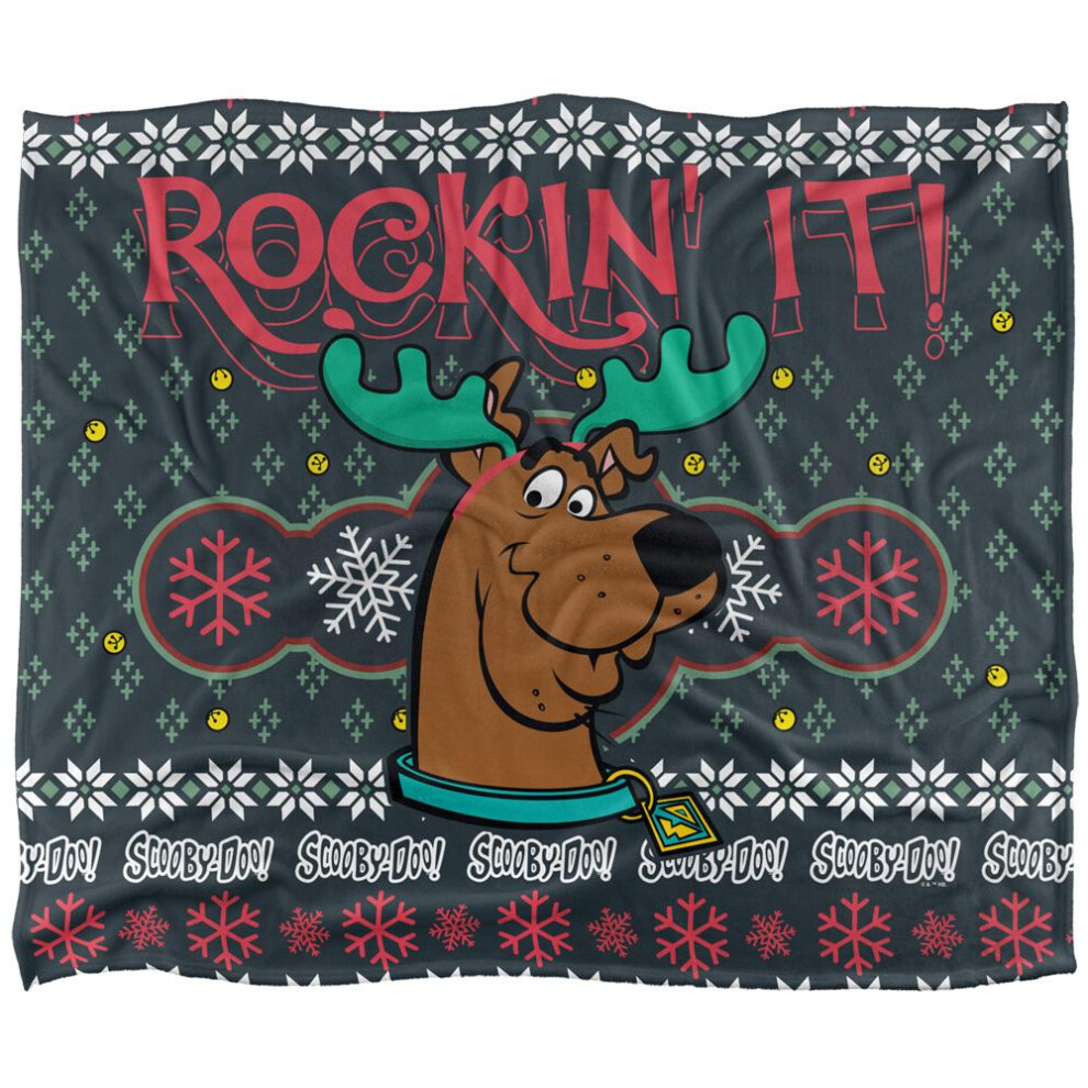 Scooby Doo Rockin It Christmas Blanket Multicoloured