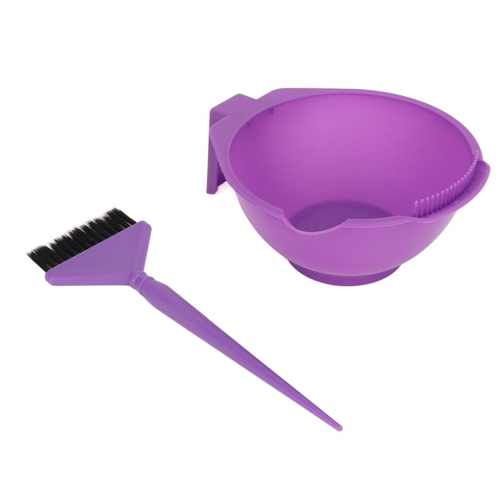 Unisex 2Pcs Hair Dye Brush Bowl Kit Abs Nylon For Home Salon Diy Coloring