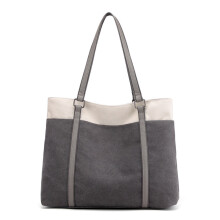 Skuldertaske til kvinder, let tote med justerbar rem, slidstærk skuldertaske i kanvas med skjult lomme til arbejdsrejser og daglig brug, øko
