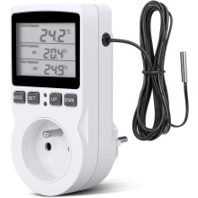 Stekkerthermostaat voor temperatuurregeling van de koelkast, digitale thermostaat met brede toepassingsmogelijkheden, eenvoudige programmering en